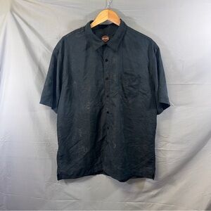 Harley-Davidson Shirt Mens 2XL Black Camp Button Up Short Sleeve Motorcycle